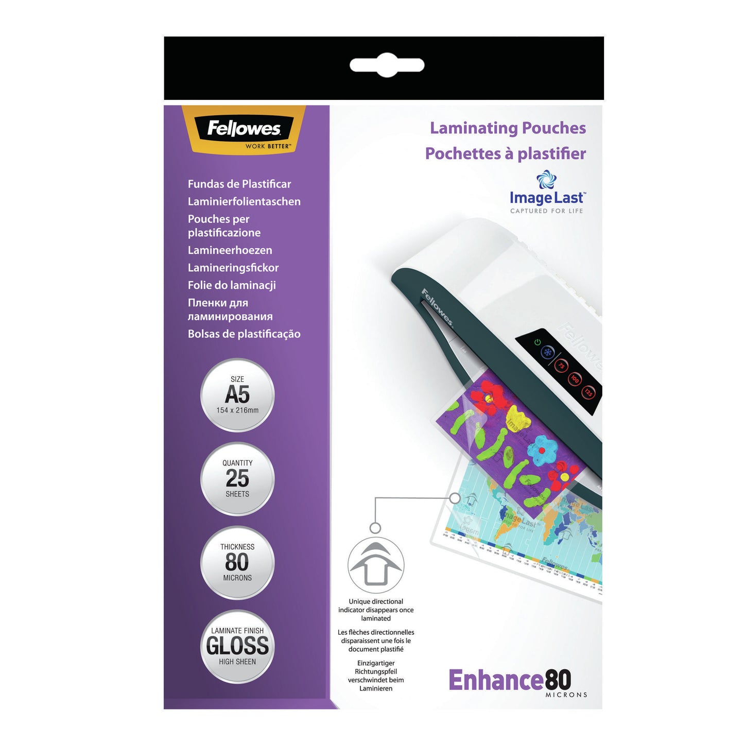 Fellowes - Last 80 micron lamineerhoes glanzend A5-25pk