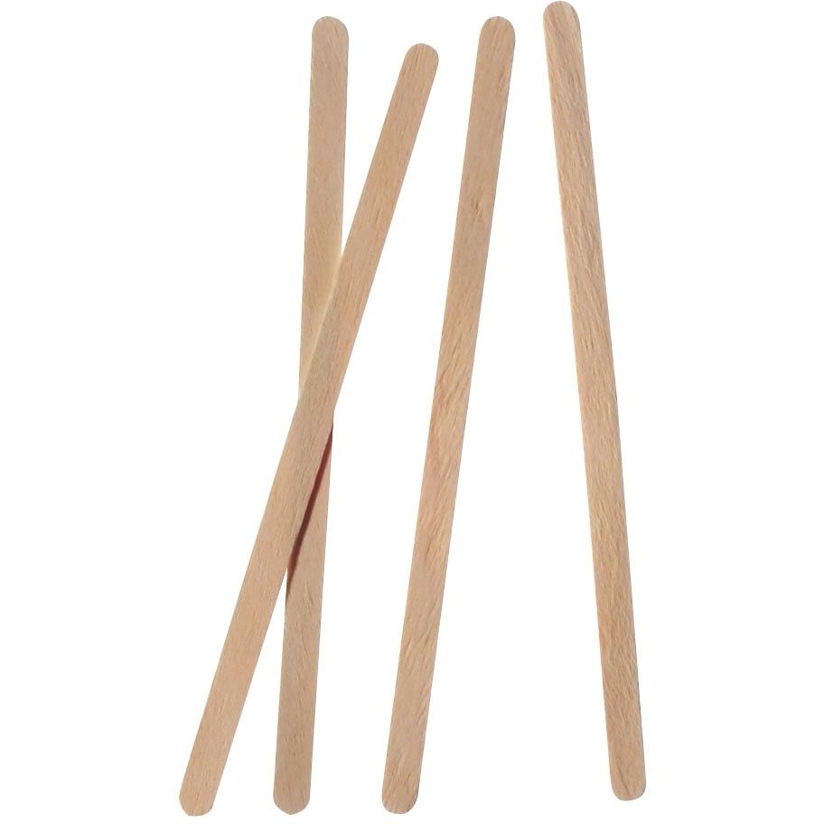 Klika - Asta per mescolare in legno, senza schegge, 140 mm, confezione da 1000 pezzi