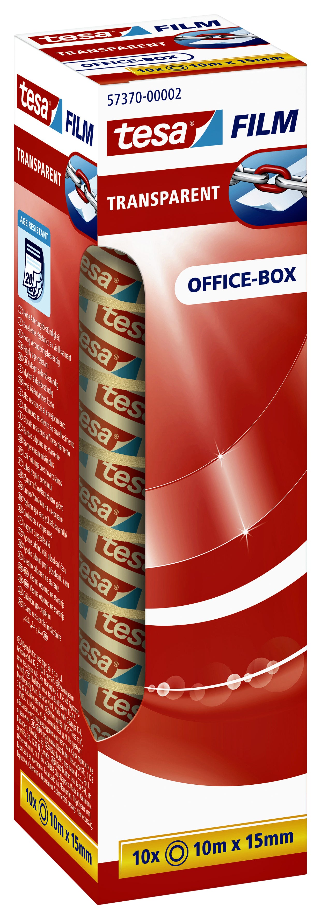 Tesa - Adhesive tape film® 10mx15mm transparent 10 rolls,