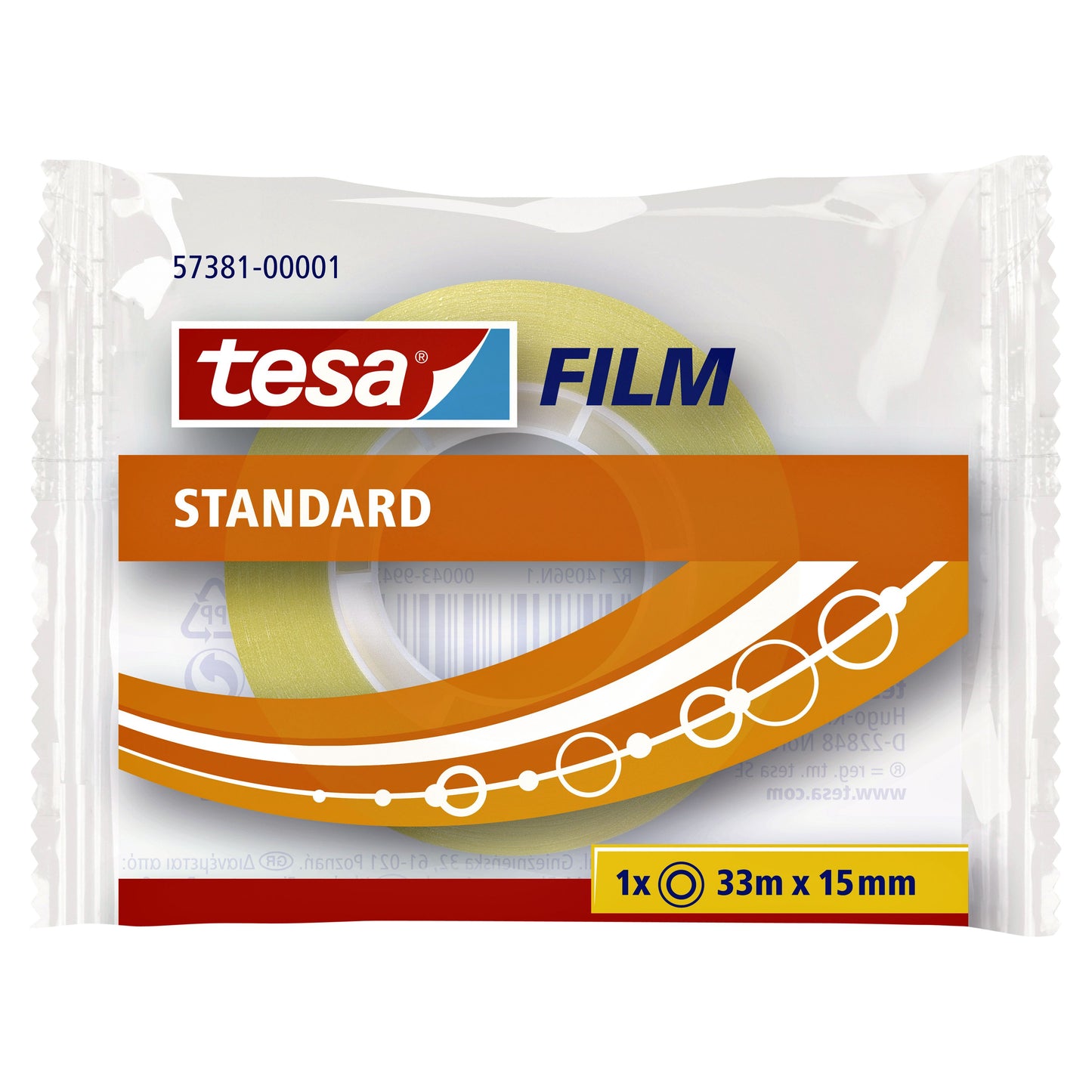 Tesa - Plakband film standaard 33mx15mm transparant | 30 stuks