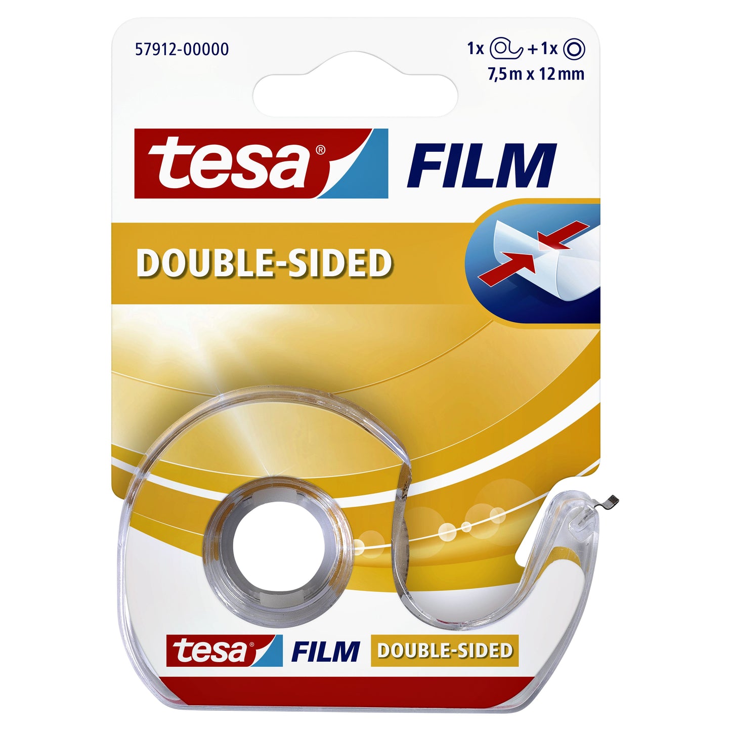 Tesa - e film® bifacciale 12mmx7,5m trasparente con dispenser | 10 pezzi