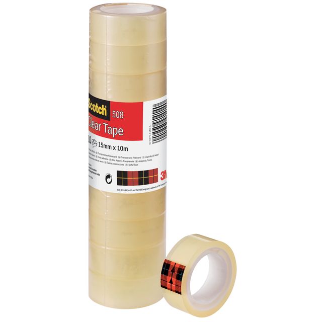 Scotch - Nastro adesivo 508 15mmx10m trasparente 10 rotoli