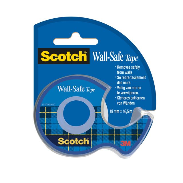 Scotch - Plakband 19mmx16.5m wall safe + handdisp