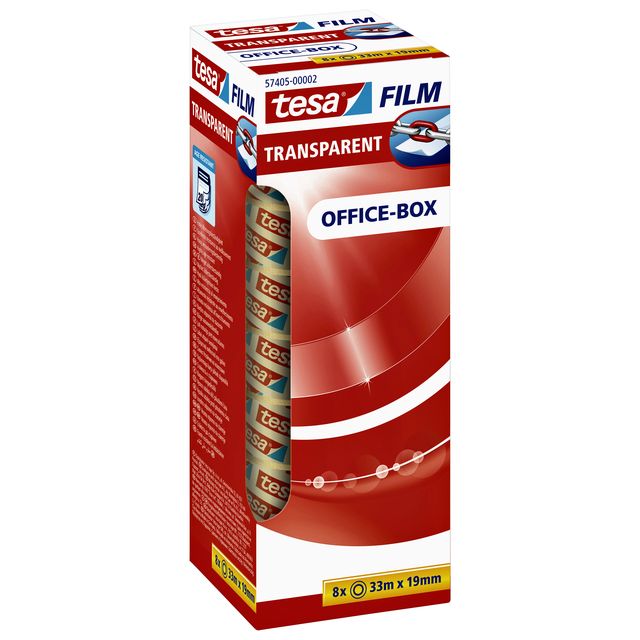 Tesa - Plakband film 33mx19mm transparant 8 rol