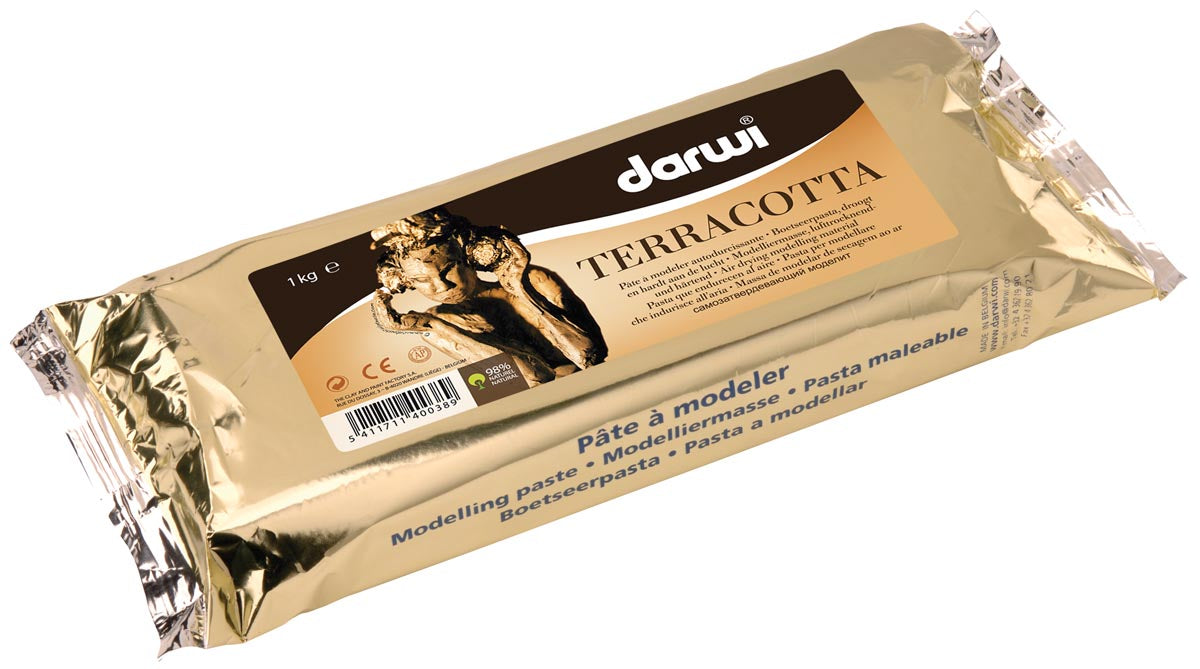 Darwi - Pasta da modellare per terracotta, confezione da 1 kg