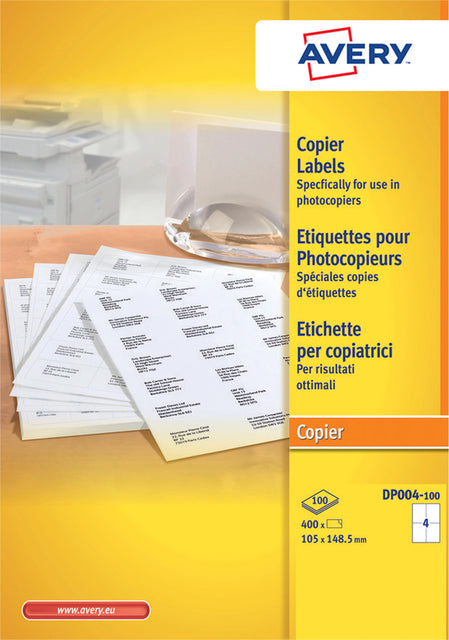 Avery - Etiket DP004-100 105x149mm wit 400 etiketten