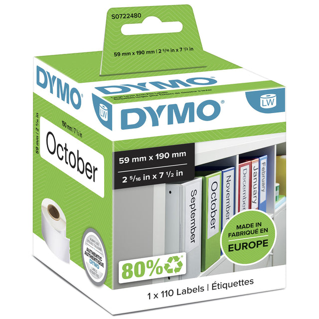 Dymo - Etiket LabelWriter naamkaart ordner 59x190mm 1 rol á 110 stuks ..