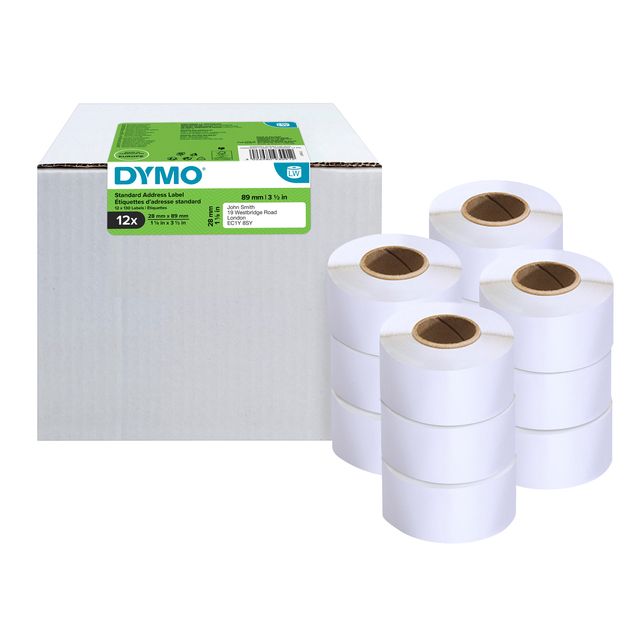 Dymo - Etichetta LabelWriter indirizzante 28x89mm 12 rotoli da 130 pezzi bianco