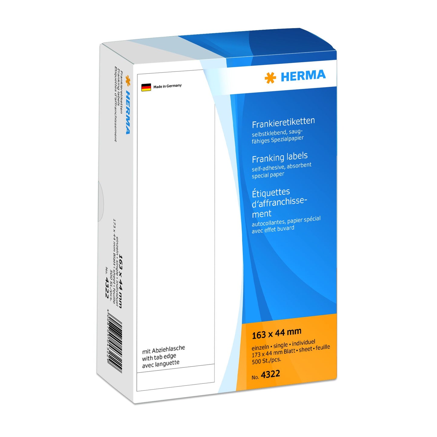 HERMA - Frankeeretiket 4329 dubbel 163x45mm 500st