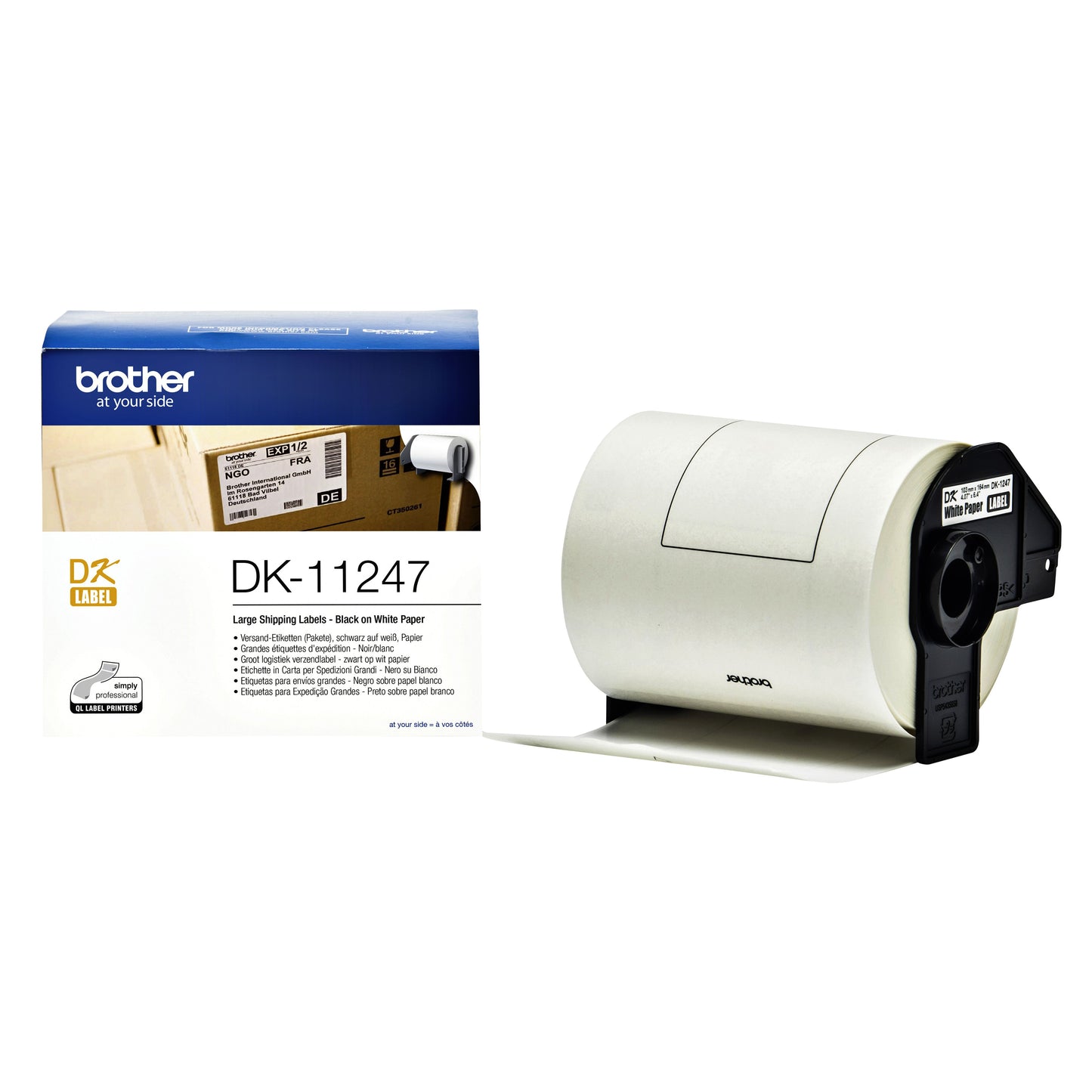 Brother - Etiket DK-11247 etichetta di spedizione grande 103x164mm 1 rotolo da 180 pezzi bianco | 3 pezzi