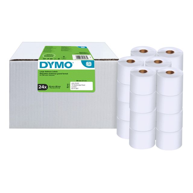 Dymo - Etiket LabelWriter adressering 36x89mm 24 rollen á 260 stuks wit