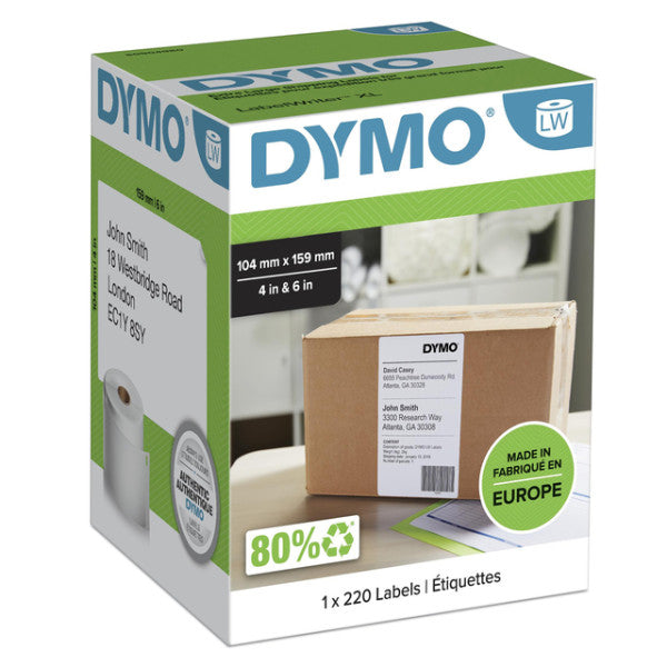 Dymo - Etiket LabelWriter 5XL etichetta di spedizione 104x159mm 1 rotolo da 220 pezzi bianco