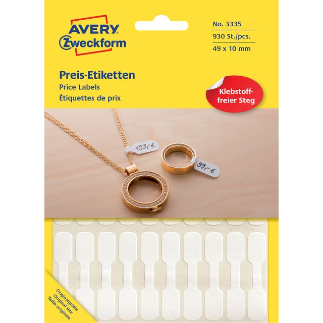 Avery Zweckform - Etiqueta Zweckform 3335 49x10mm blanco 924 piezas