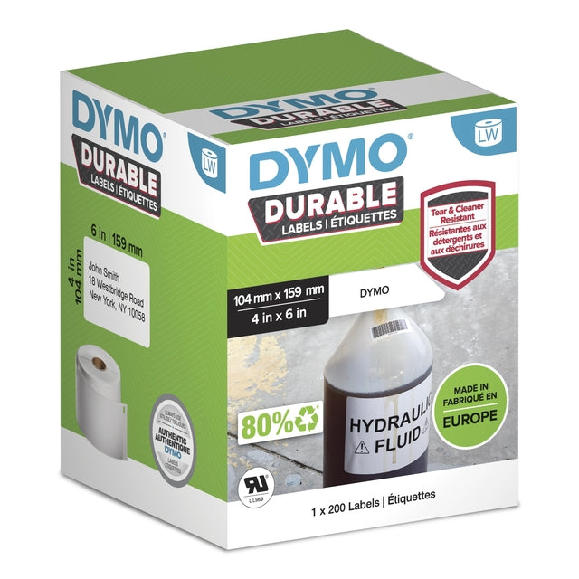 Dymo - Etiket LabelWriter industrieel 104x159mm 1 rol á 200 stuks wit