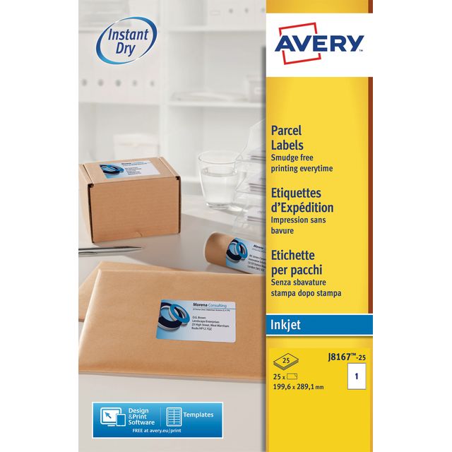 Avery - Etichetta j8167-25 199,6x289,1mm bianco 25 pezzi