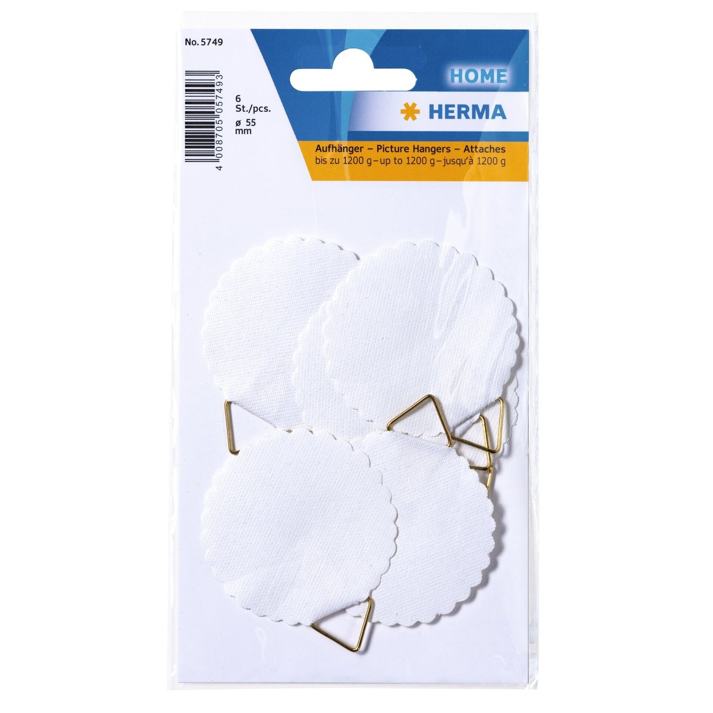 HERMA - Gancio per appendere 5749 55mm 6 pezzi