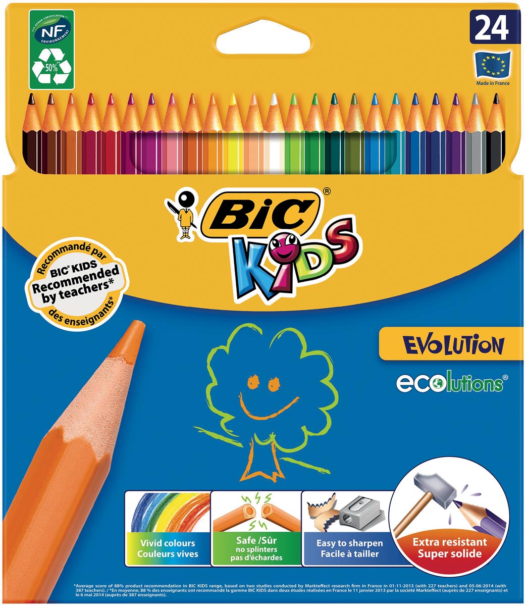 BIC - Kids kleurpotlood Ecolutions Evolution, doos van 24 stuks