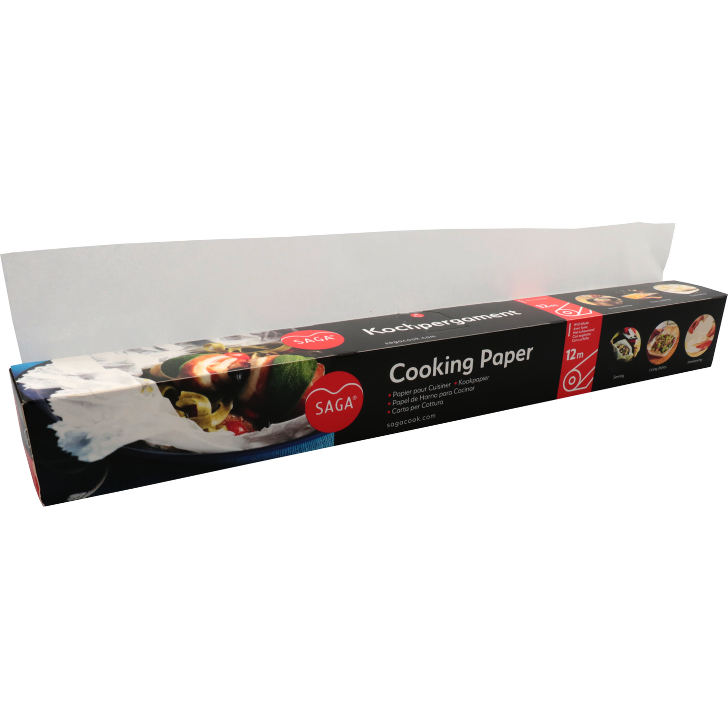 Klika - Rotolo di carta da forno | 380 mm x 12 m | carta siliconata | bianco | 24 pezzi