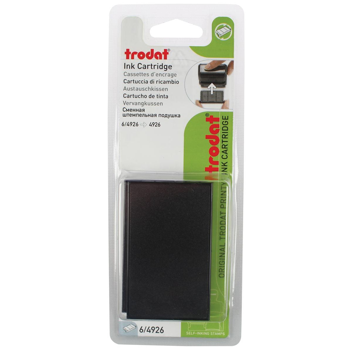 Trodat - almohadilla de repuesto negra, para sello 4926, blister con 2 piezas