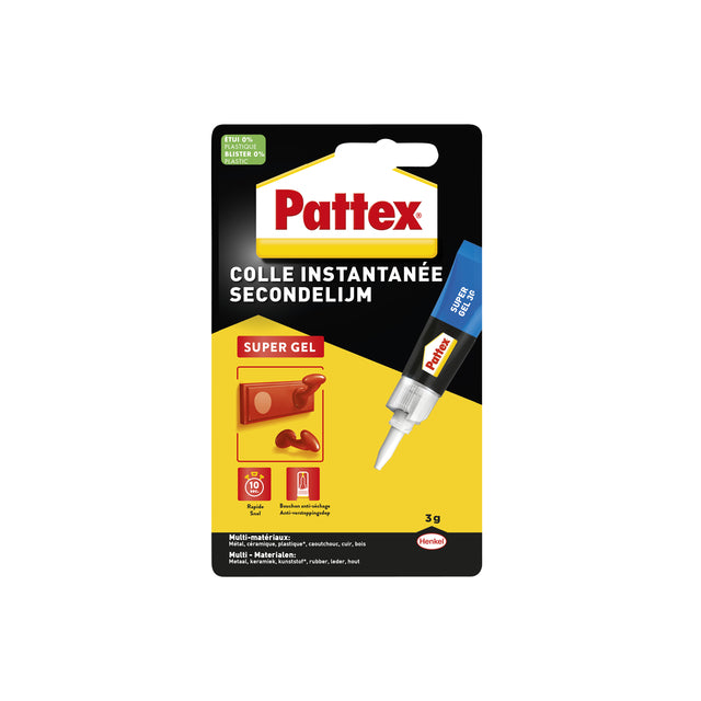Pattex - Super glue super gel tube 3gram on blister | 12 pieces