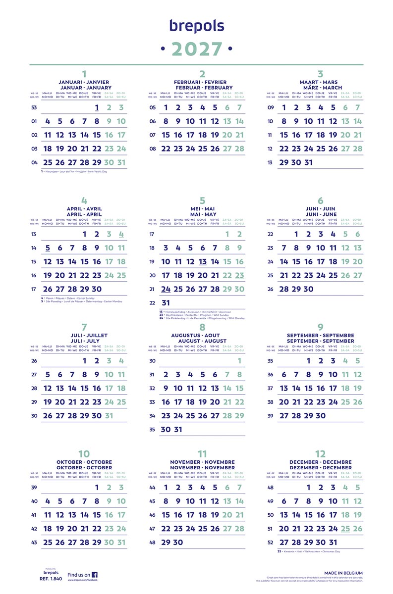 Brepols - Jahreskalender, 2026