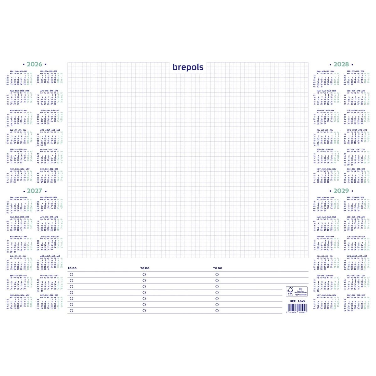 Brepols - Blocco base per scrivania, 2026