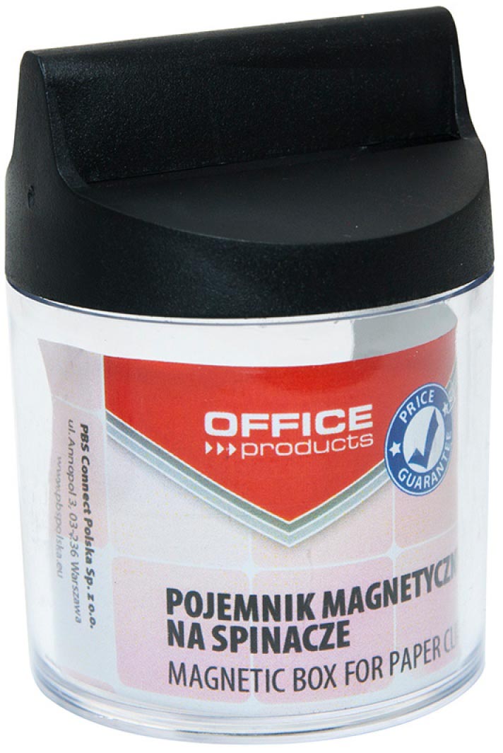 OFFICE products - papierklemhouder, zonder clips, rond, magnetisch, transparant