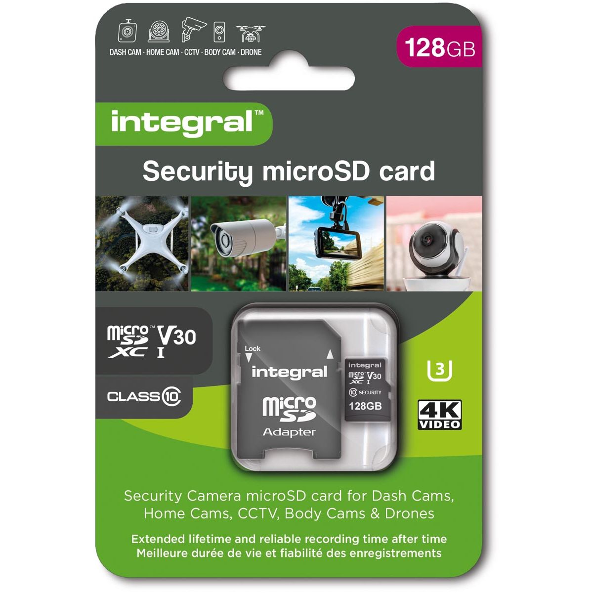 Integral - y microSDXC geheugenkaart, Class 10 V30 , 128 GB