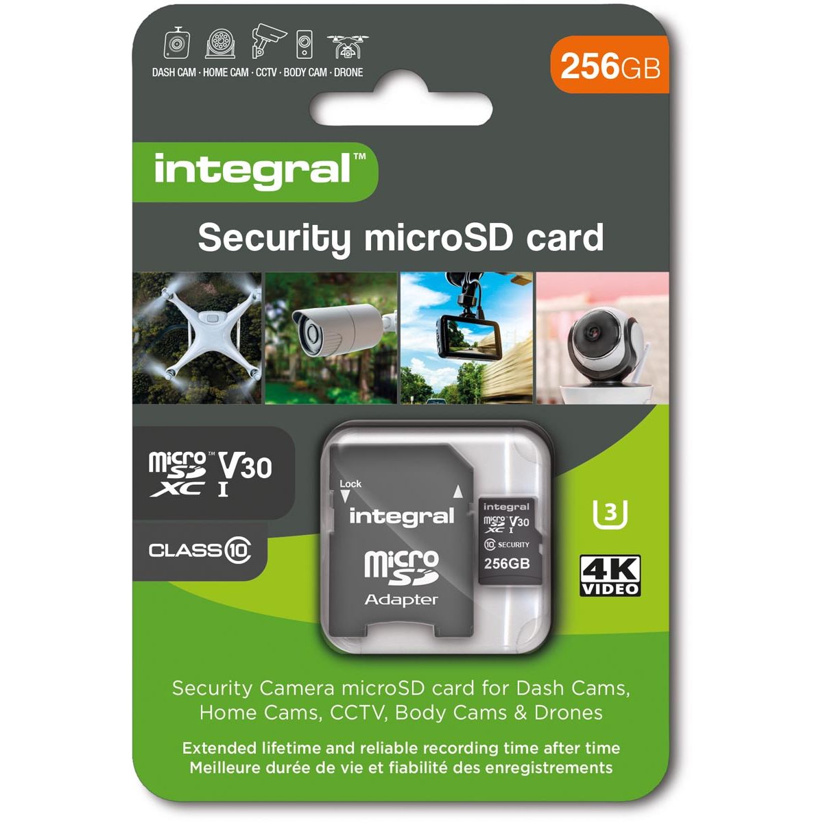 Integral - y microSDXC memory card, Class 10 V30, 256 GB