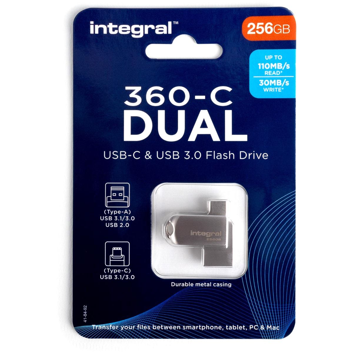 Integral - 360-C Dual USB-C USB 3.0 stick, 256 GB