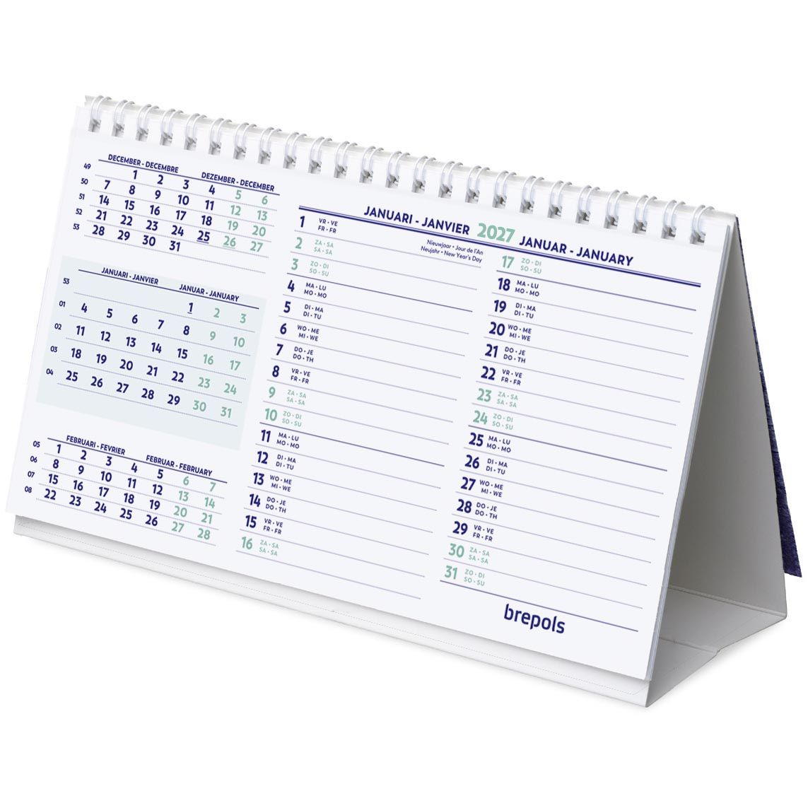 Brepols - bureaukalender, horizontaal, 2027