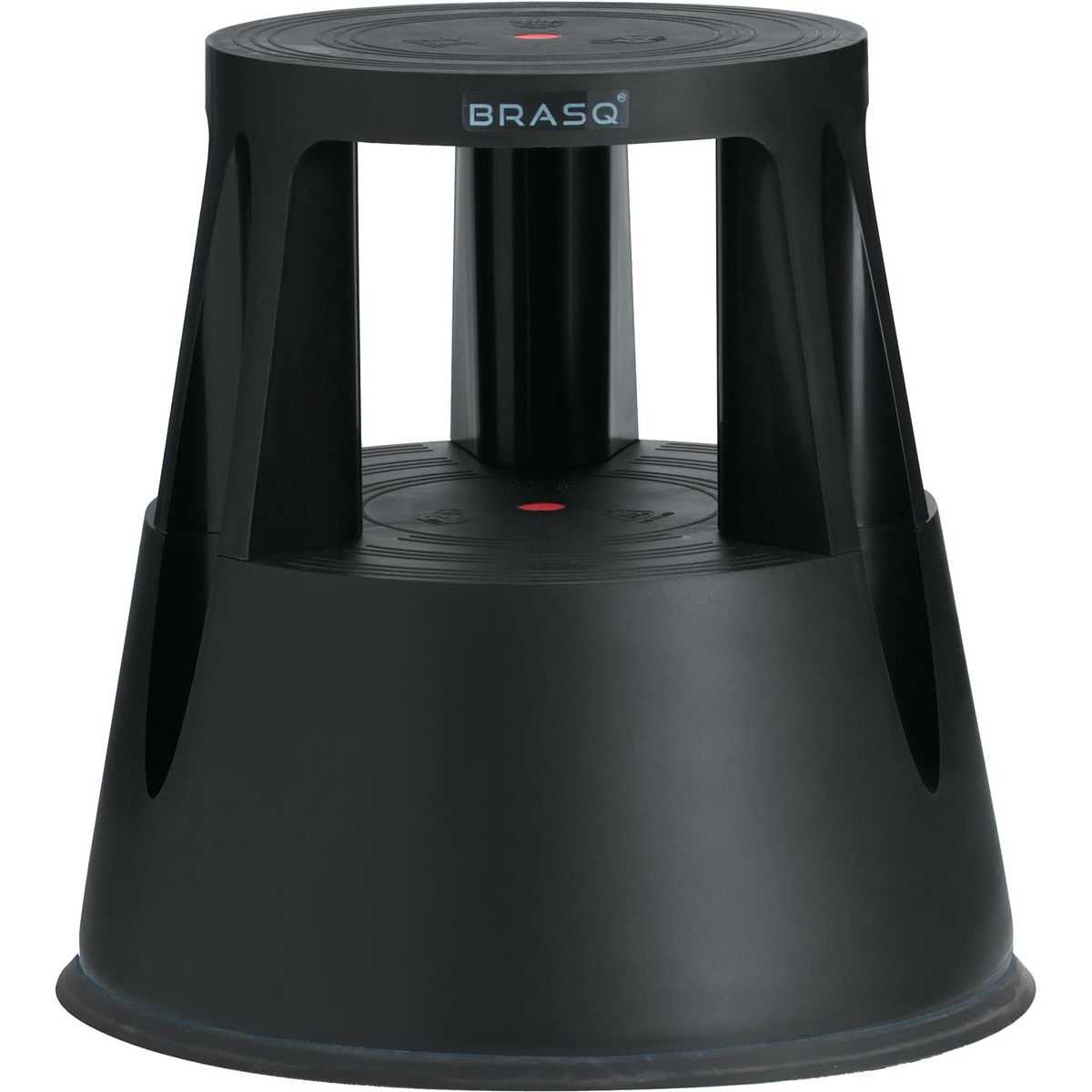 Brasq - Sgabello a rotelle comfort, in plastica, nero