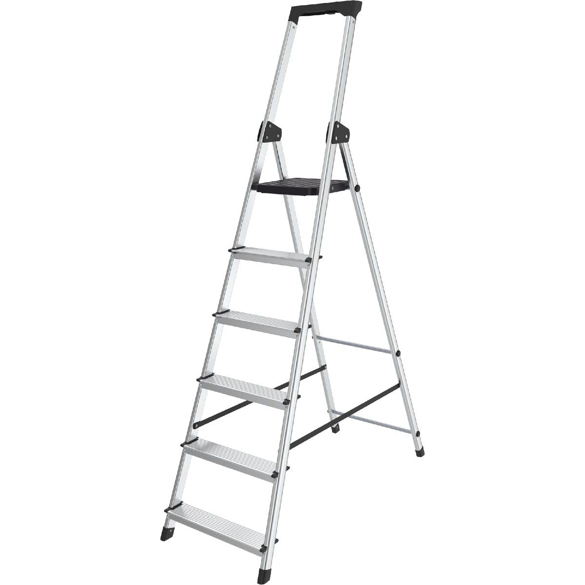 Brasq - Trittleiter SL600, Aluminium, Silber, 6 Stufen