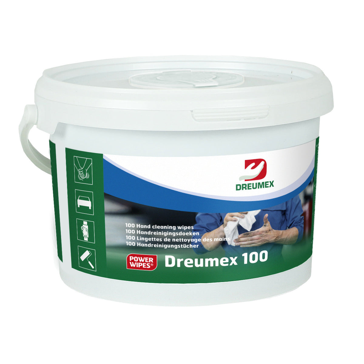 Dreumex - Handreinigingsdoek 100 emmer 100 stuks wit