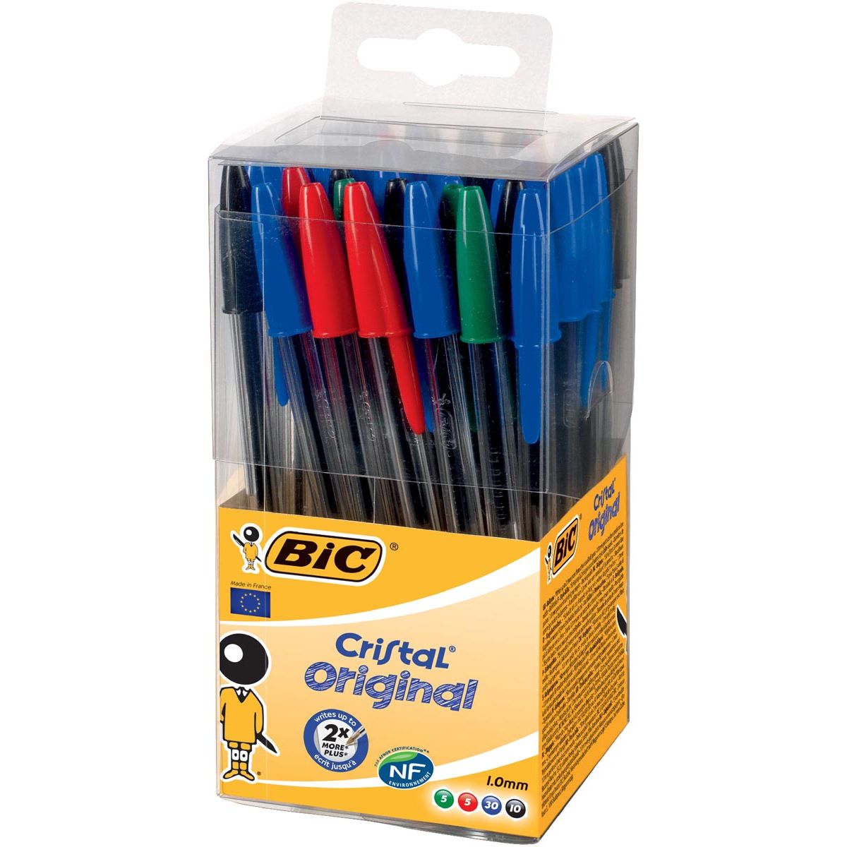 BIC - balpen Cristal, doos met 50 stuks in geassorteerde kleuren