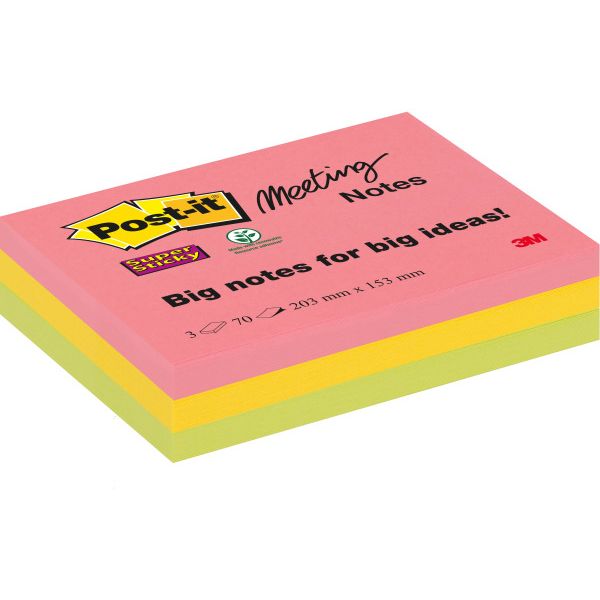 Post-it Super Sticky - 86456SSEU zelfklevend notitiepapier Rechthoek Meerkleurig 70 vel Zelfplakkend