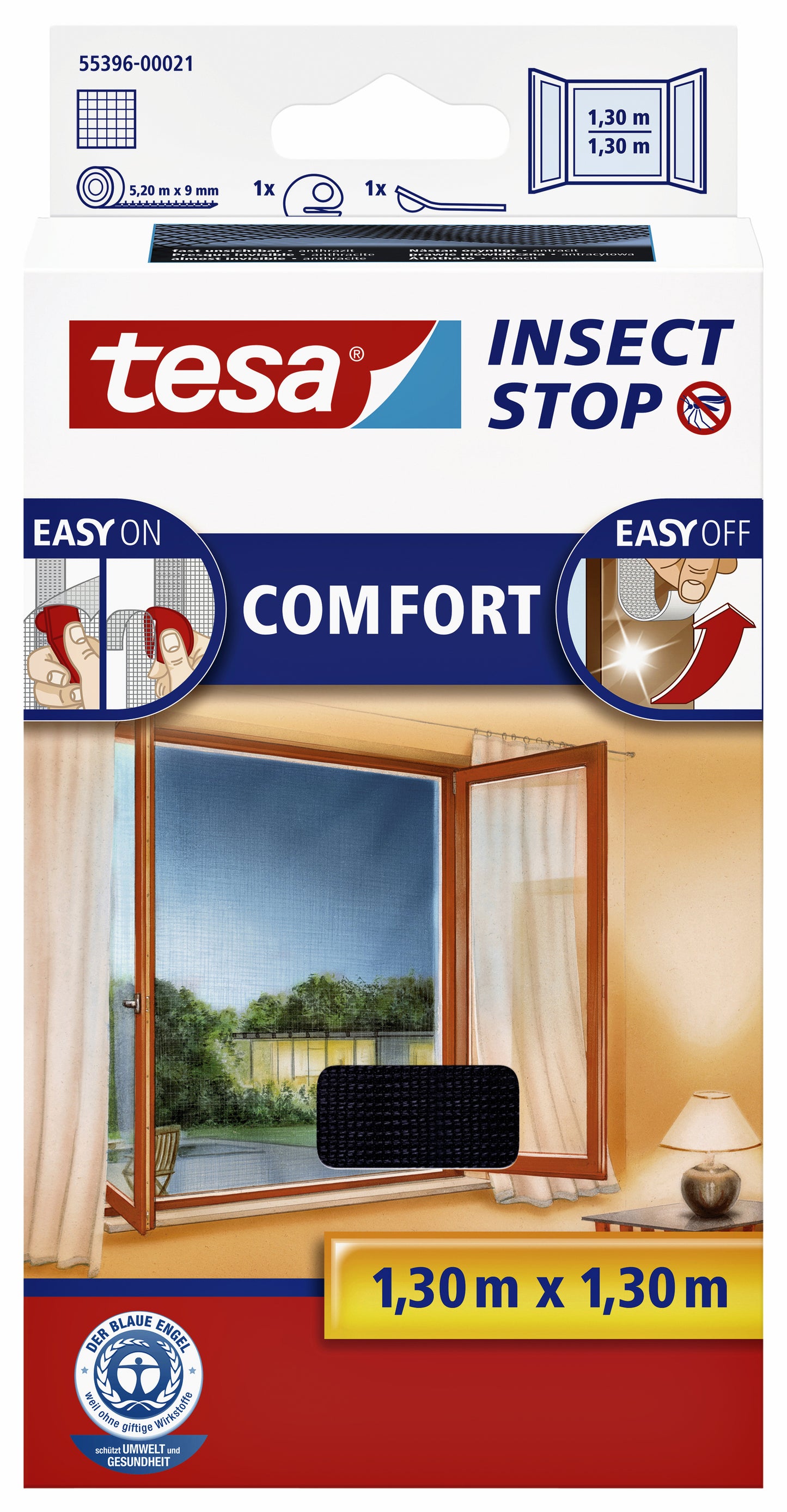 Tesa - Insectenhor raam 1.3x1.3m zwart