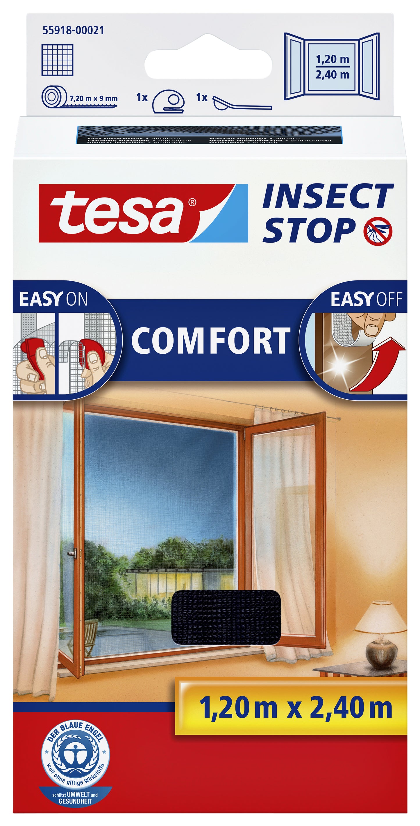 Tesa - Insectenhor ramen 1.2x2.4m zwart
