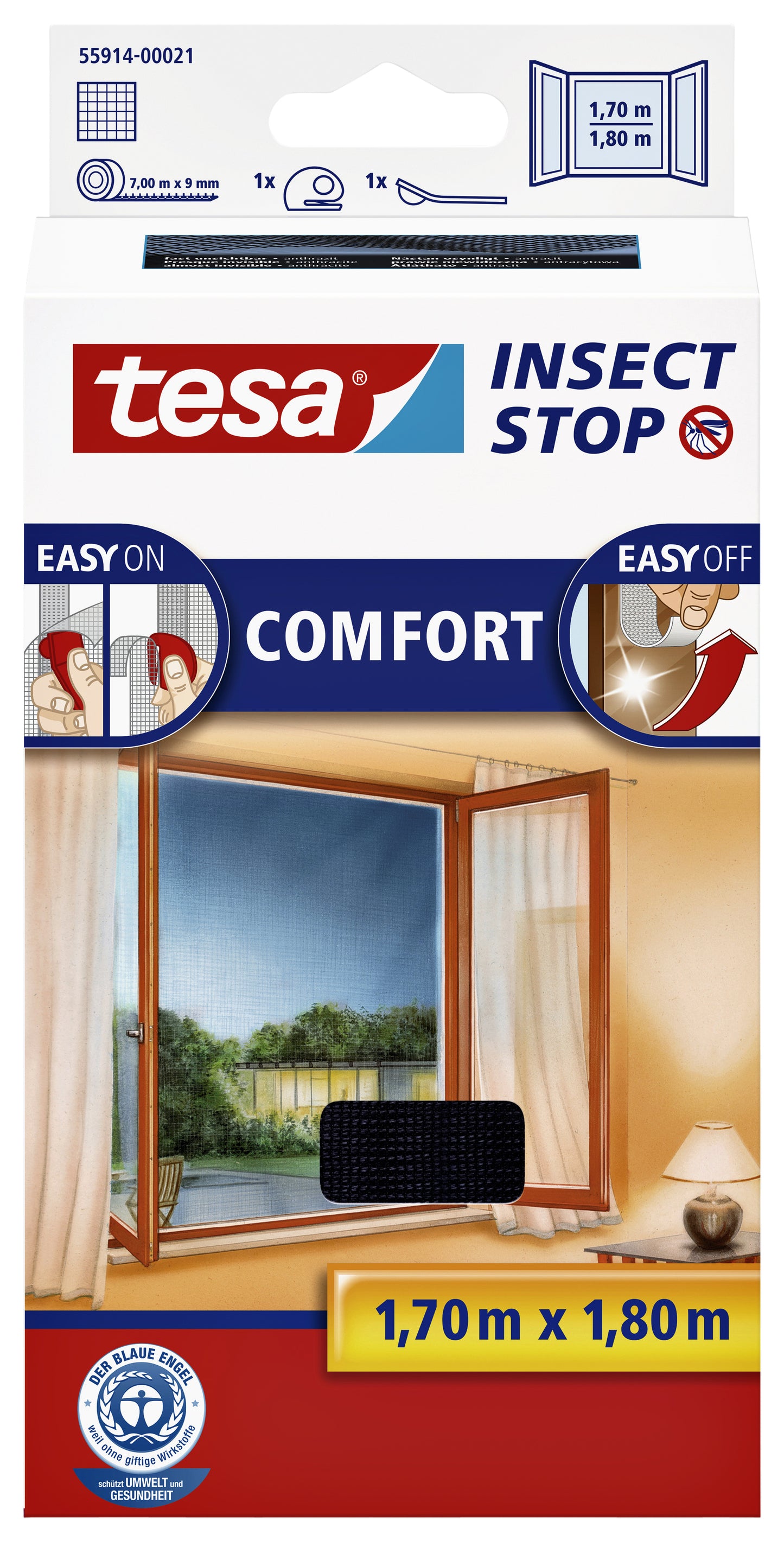 Tesa - Insectenhor raam 1.7x1.8m zwart