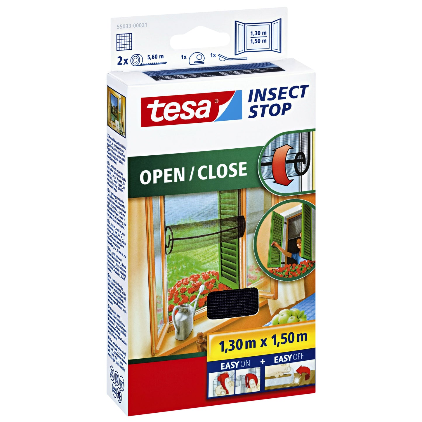 Tesa - Insectenhor ® Insect Stop OPEN/CLOSE raam 1,3x1,5m zwart