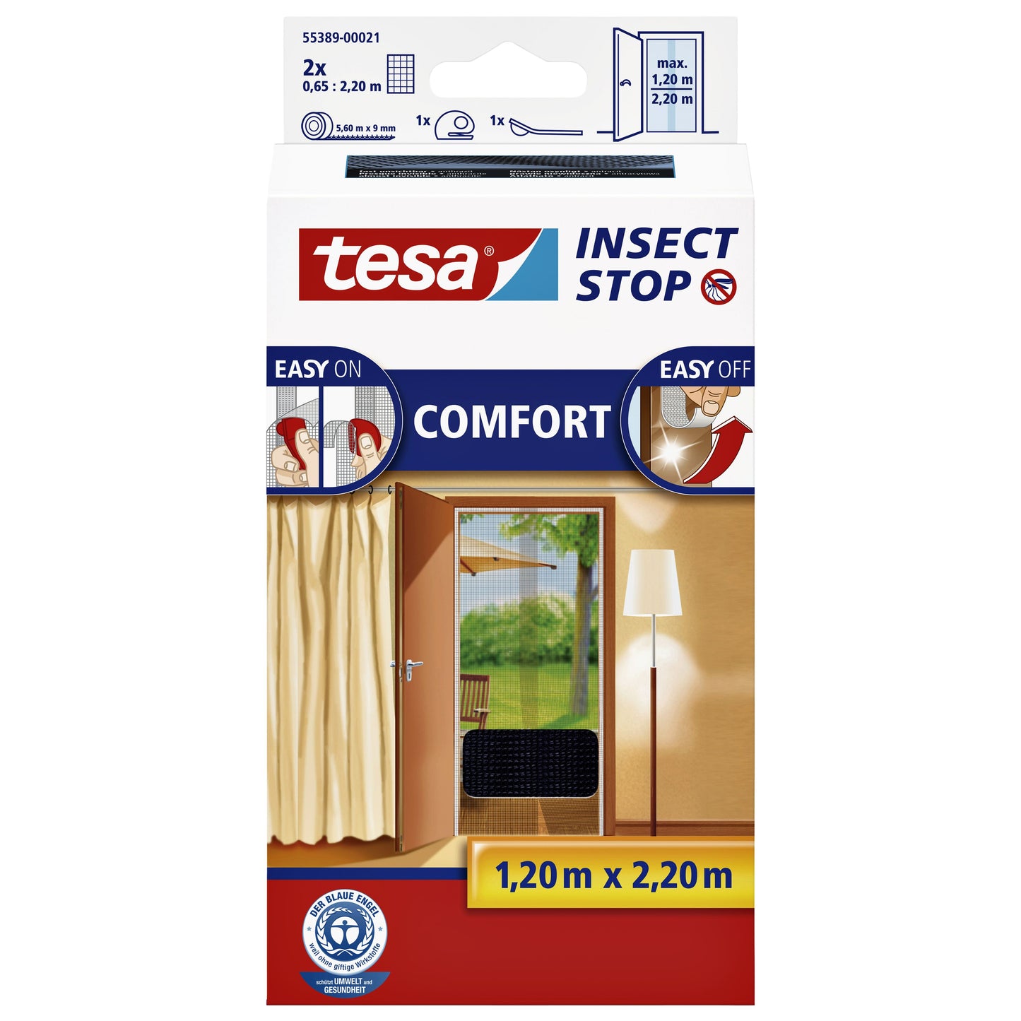 Tesa - Insectenhor ® Insect Stop COMFORT deur 2x 0,65x2,20m zwart