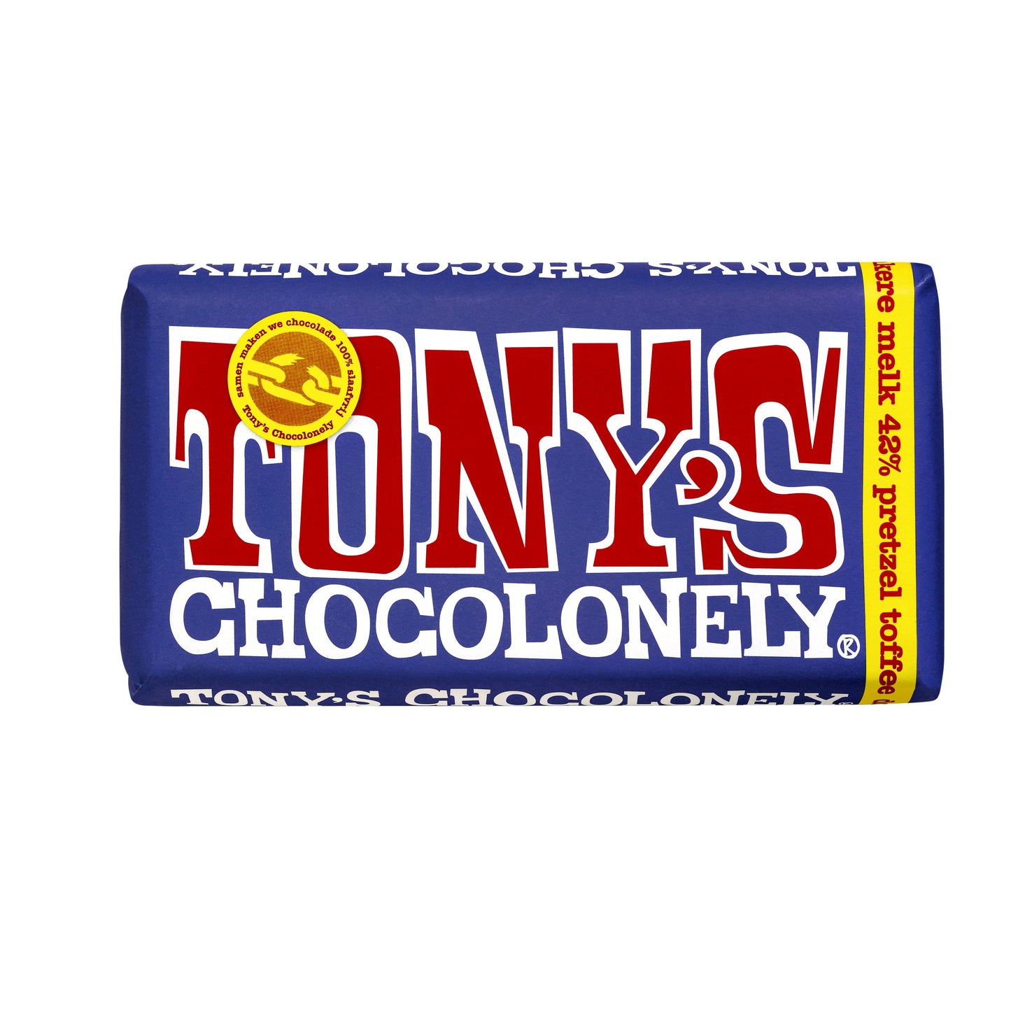 Tony's Chocolonely - Chocolade donker melk pretzel toffee reep 180gr | 15 stuks