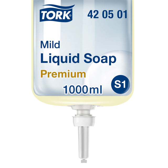 Tork - Sapone per le mani S1 liquido leggermente profumato bianco perla 1000ml 420501 | 6 pezzi
