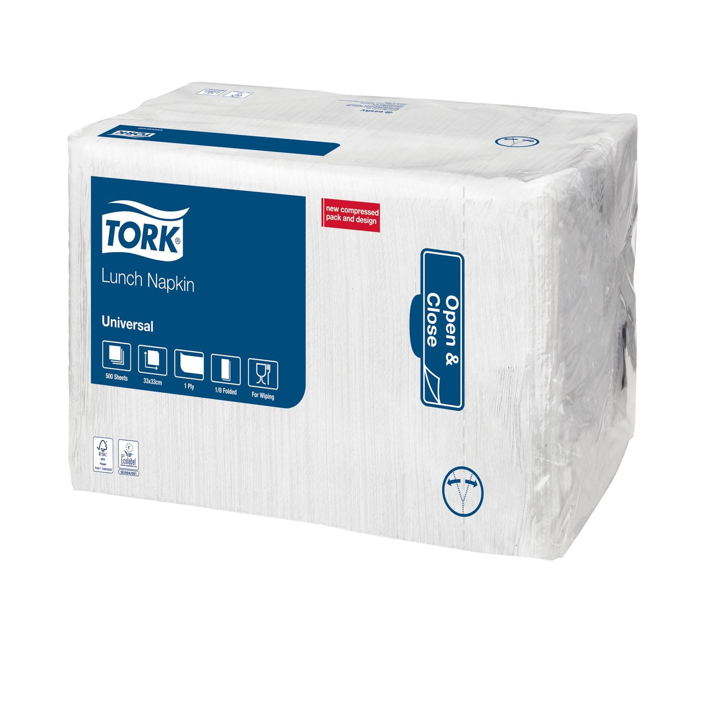 Tork - Lunchservet Universal 1/8 vouw 1-laags 325x325mm 500 vel wit 509308