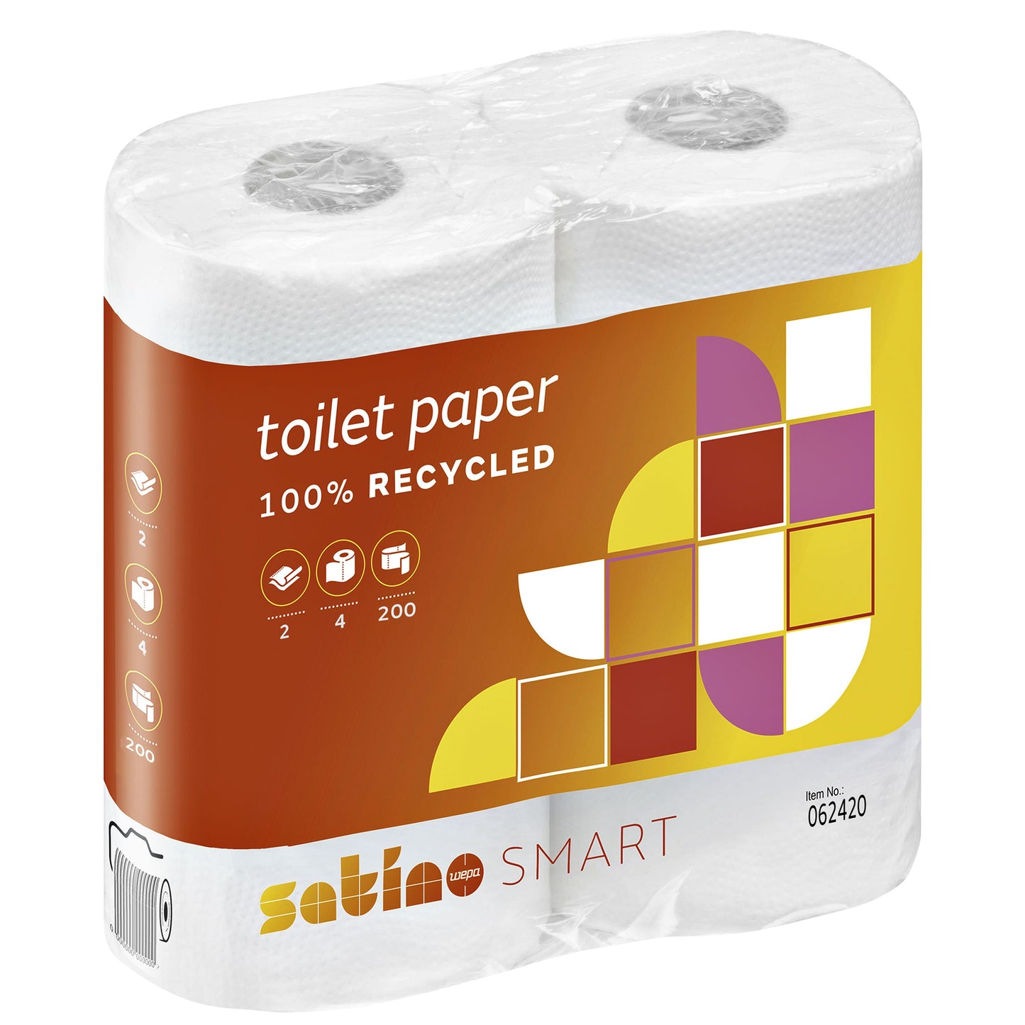 Satino di WEPA - Carta igienica Satino MT1 Smart 2 strati 200 fogli bianco 062420