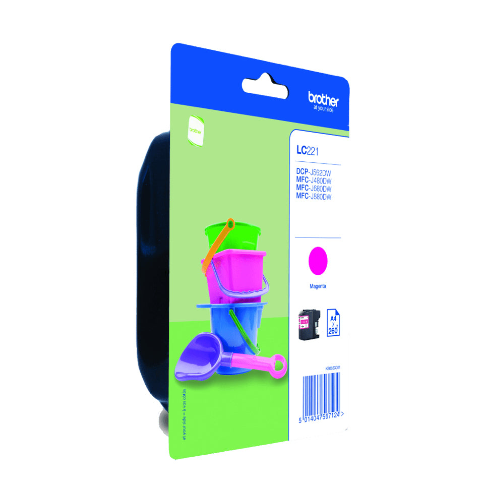Brother - LC221MBP inktcartridge 1 stuk(s) Origineel Normaal rendement Magenta