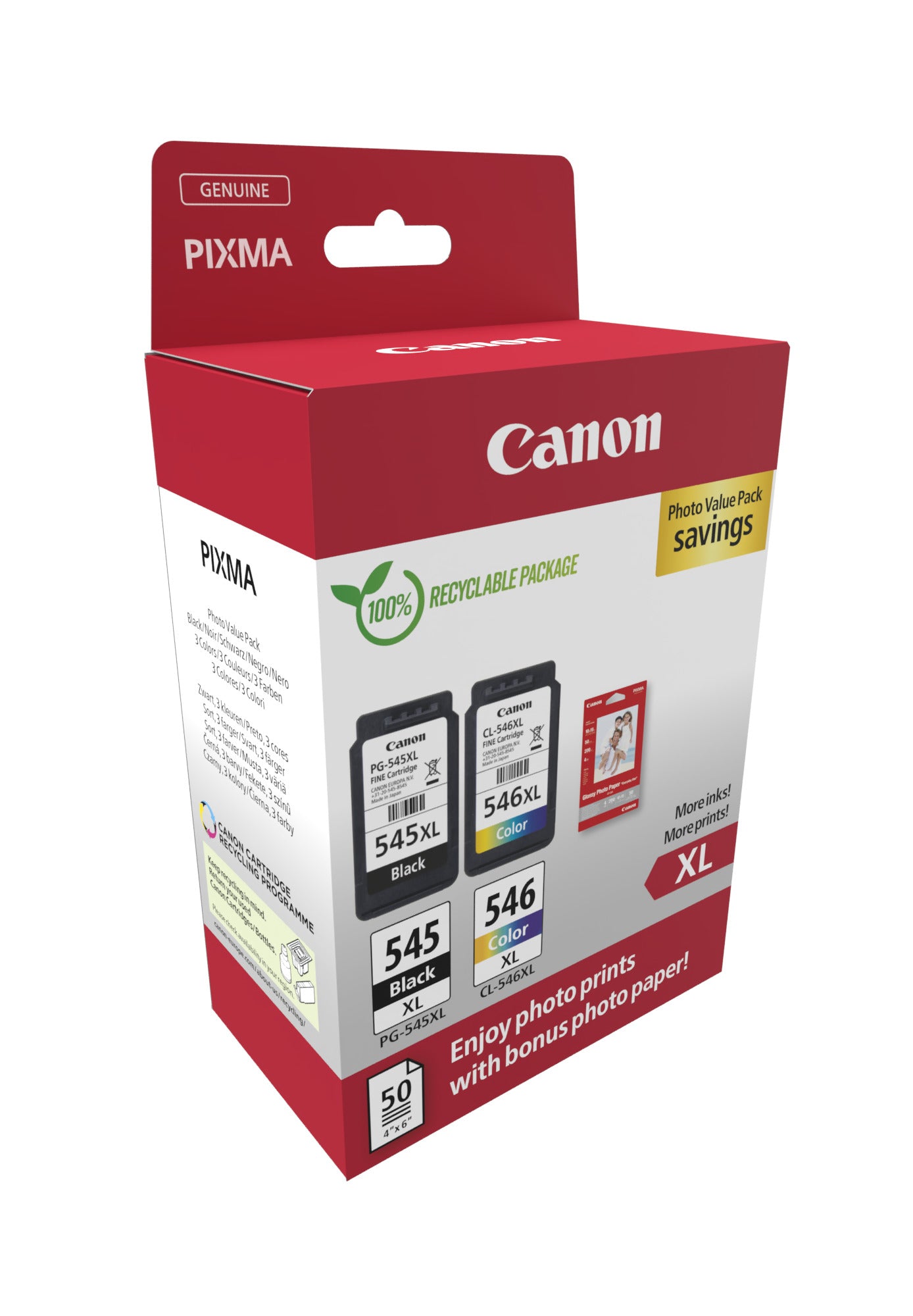 Canon - Cartouche d'encre PG-545XL + CL-546XL noir + couleur