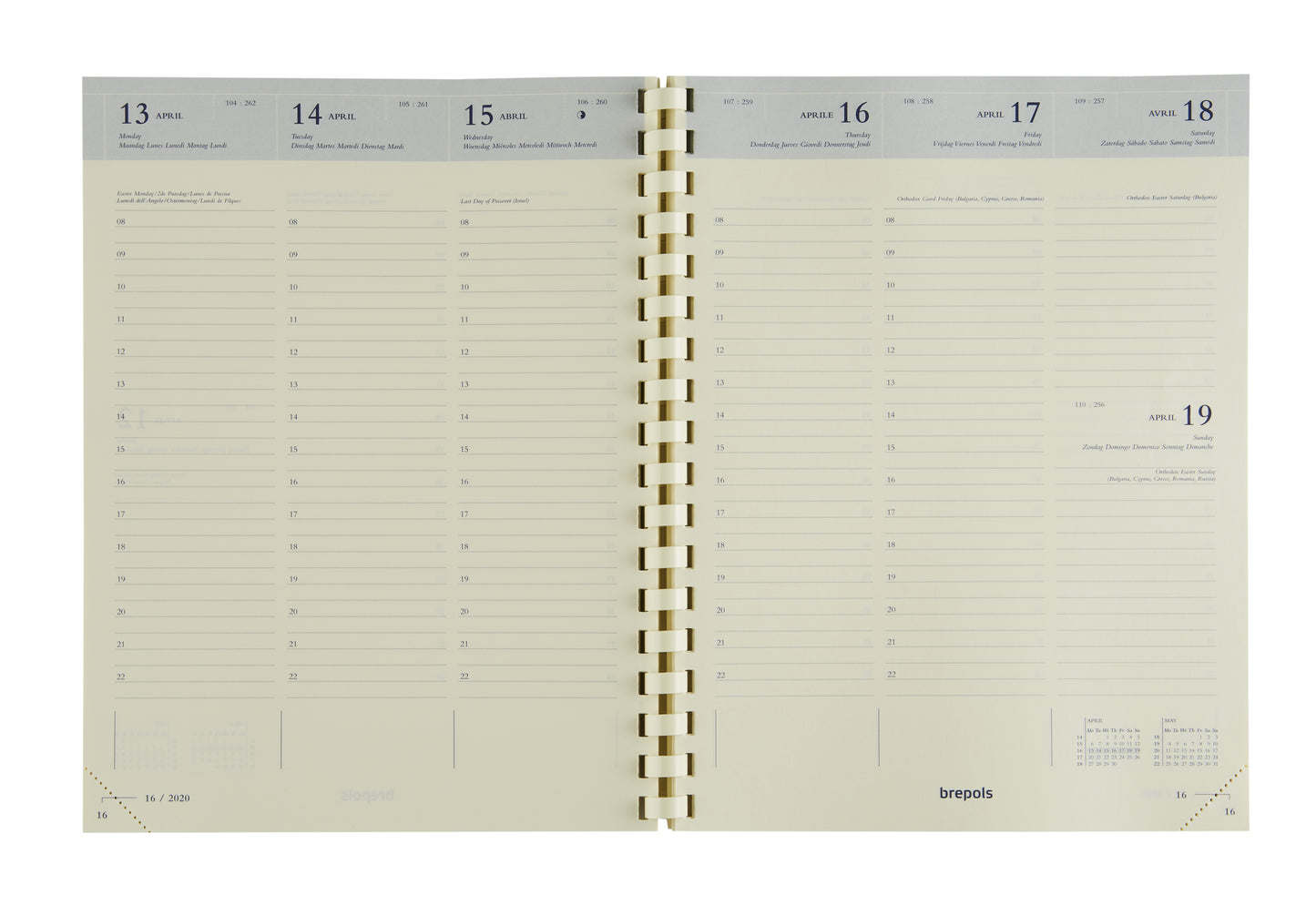 Brepols - Diary refill 2026 Timing 7 days/2 pages cream