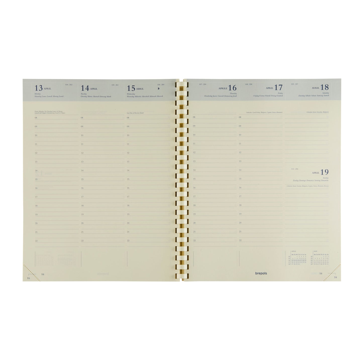 Brepols - Ricarica diario 2026 Concorde 7 giorni/2 pagine crema