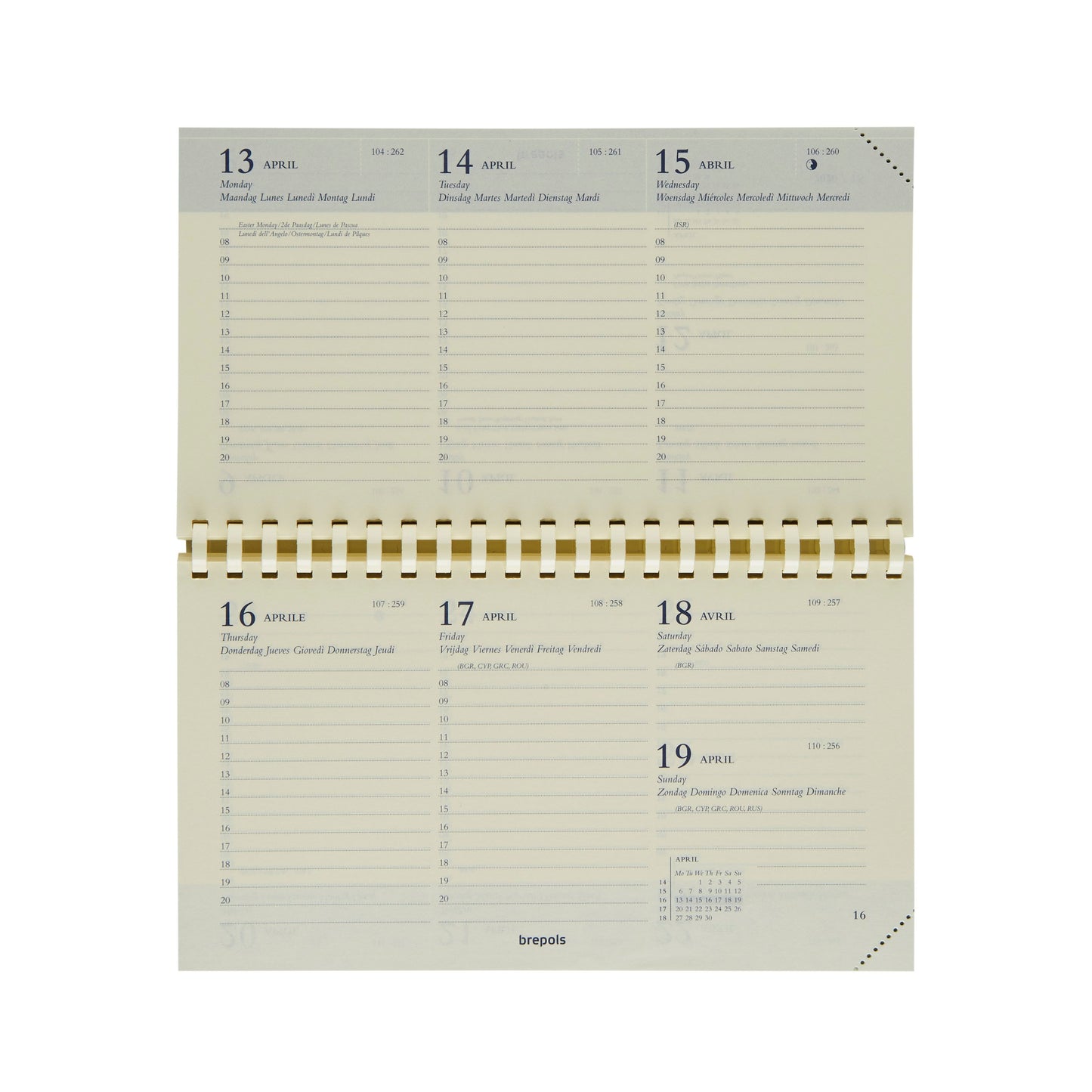 Brepols - Agenda remplissant 2026 Omniplan 7 jours/2 pages